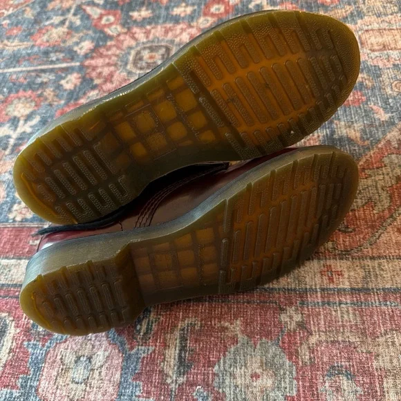 Dr. Martens Cherry Red Boots with Yellow Stitching - Picture 6 of 6